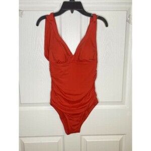 Time and Tru Womens Small 3-5 Coral Figure Flattering One Piece Swimsuit